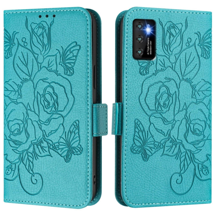 For Cubot P50 Embossed Rose RFID Anti-theft Leather Phone Case