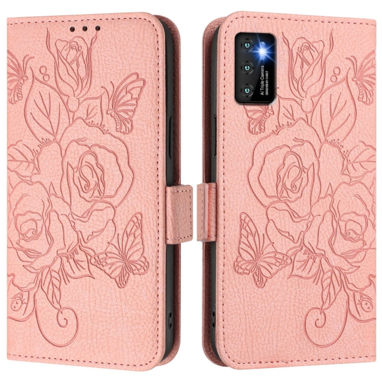For Cubot P50 Embossed Rose RFID Anti-theft Leather Phone Case