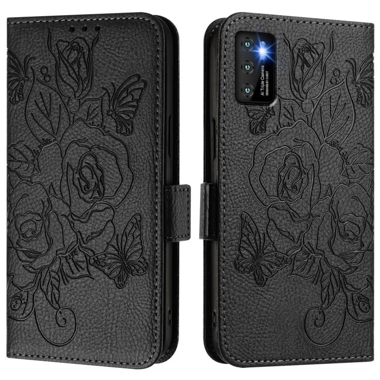 For Cubot P50 Embossed Rose RFID Anti-theft Leather Phone Case