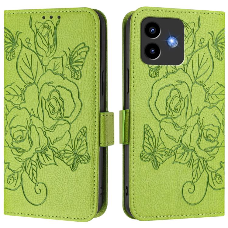 For Cubot Note 40 Embossed Rose RFID Anti-theft Leather Phone Case