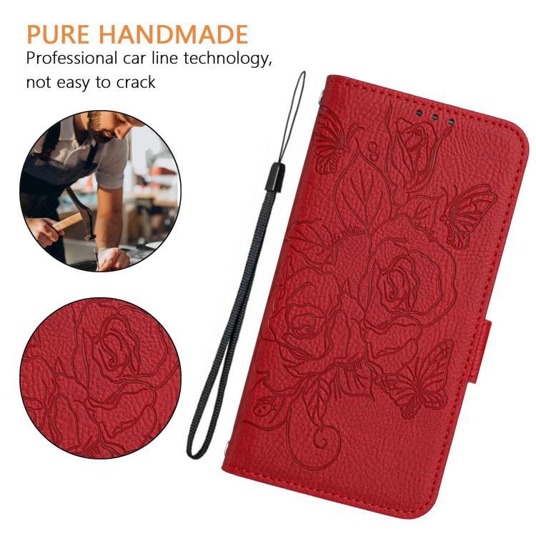 For Cubot Note 40 Embossed Rose RFID Anti-theft Leather Phone Case