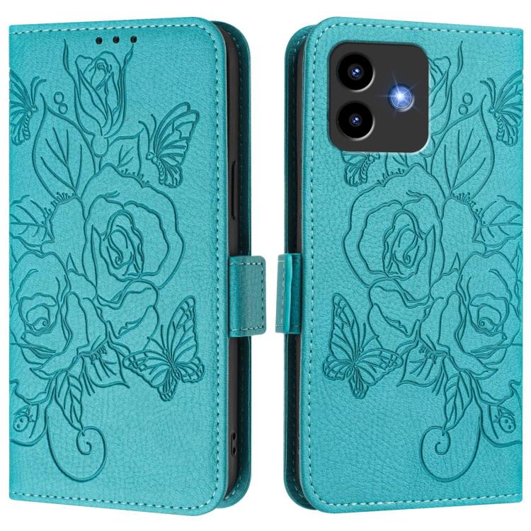For Cubot Note 40 Embossed Rose RFID Anti-theft Leather Phone Case