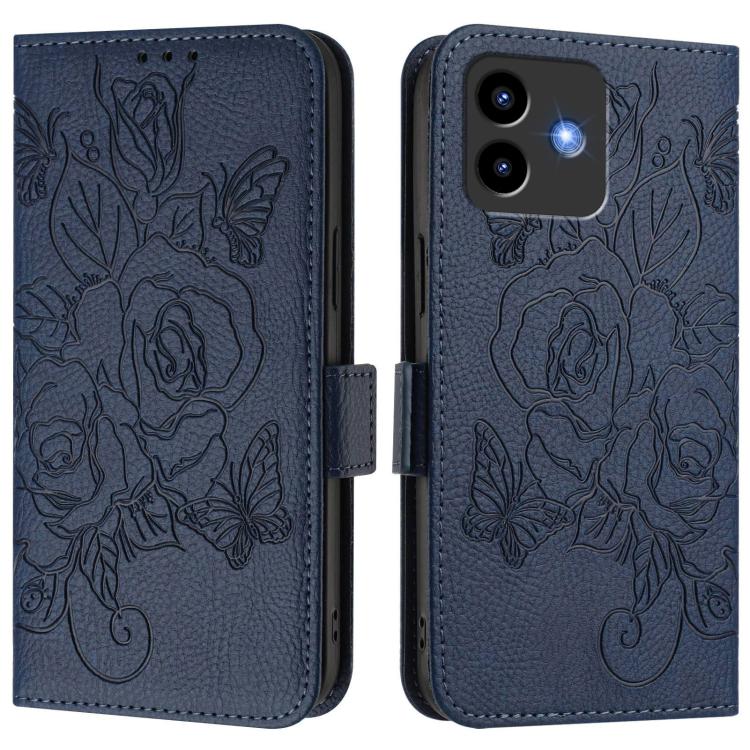 For Cubot Note 40 Embossed Rose RFID Anti-theft Leather Phone Case
