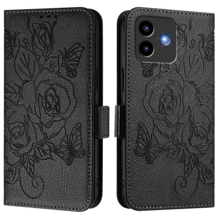 For Cubot Note 40 Embossed Rose RFID Anti-theft Leather Phone Case