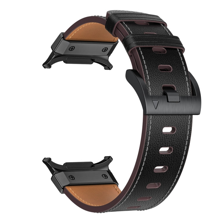 For Samsung Galaxy Watch Ultra 47mm / Ultra 2025 Mecha Style Leather Watch Band