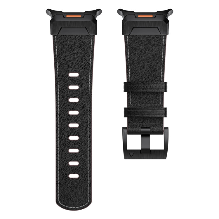 For Samsung Galaxy Watch Ultra 47mm / Ultra 2025 Mecha Style Leather Watch Band