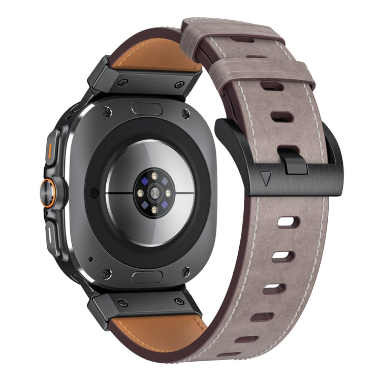 For Samsung Galaxy Watch Ultra 47mm / Ultra 2025 Mecha Style Leather Watch Band