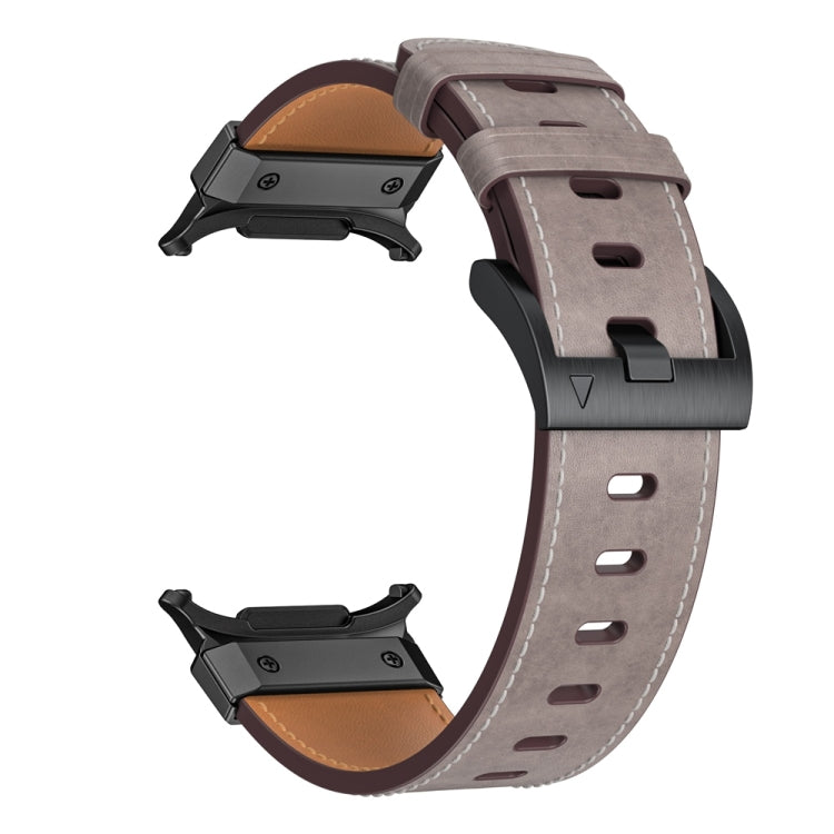 For Samsung Galaxy Watch Ultra 47mm / Ultra 2025 Mecha Style Leather Watch Band