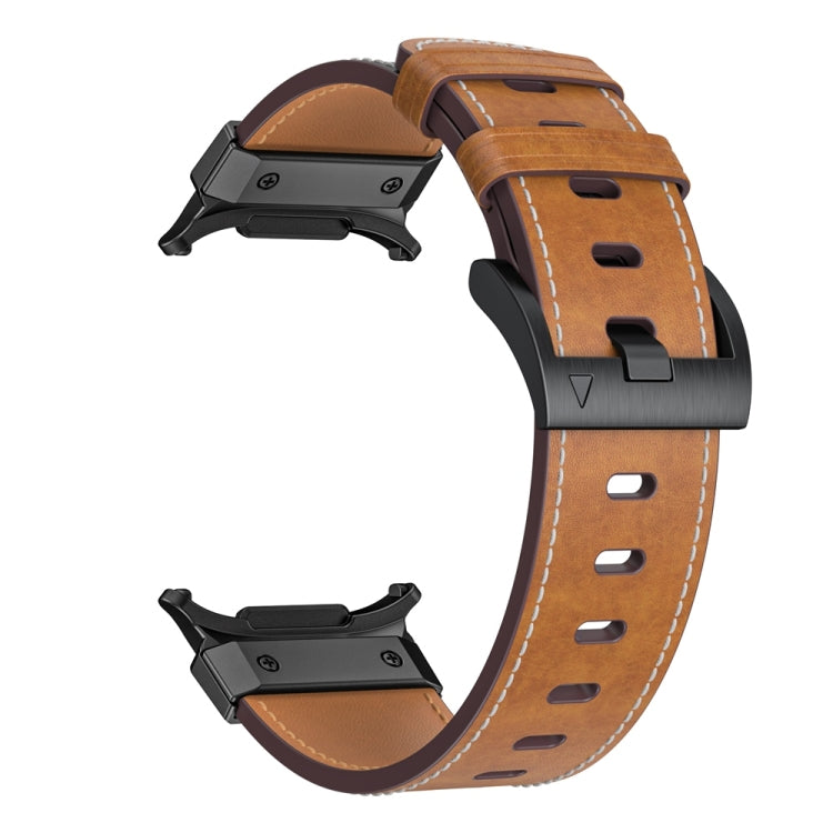 For Samsung Galaxy Watch Ultra 47mm / Ultra 2025 Mecha Style Leather Watch Band