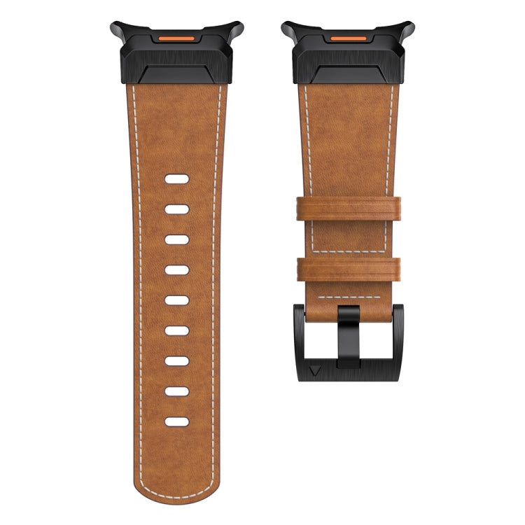 For Samsung Galaxy Watch Ultra 47mm / Ultra 2025 Mecha Style Leather Watch Band