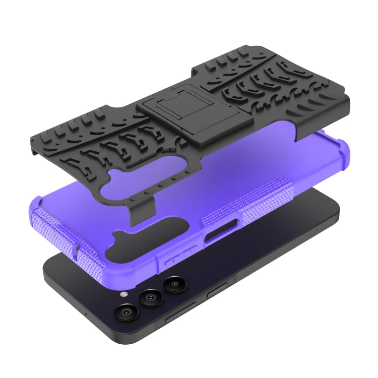 For Samsung Galaxy A16 5G Tire Texture TPU + PC Phone Case with Holder