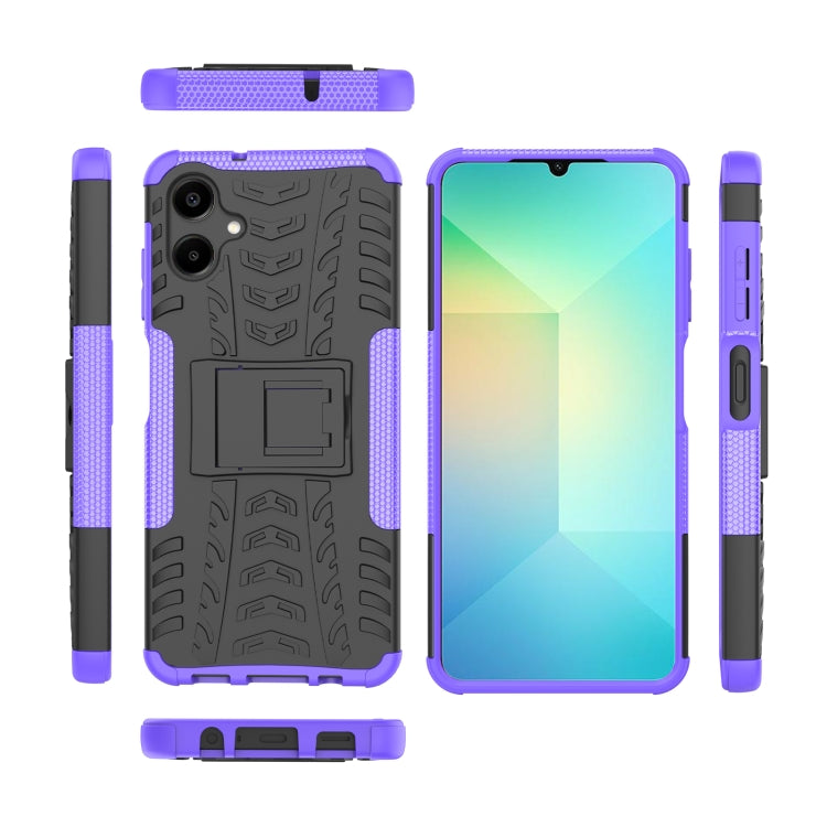 For Samsung Galaxy A06 4G Tire Texture TPU + PC Phone Case with Holder