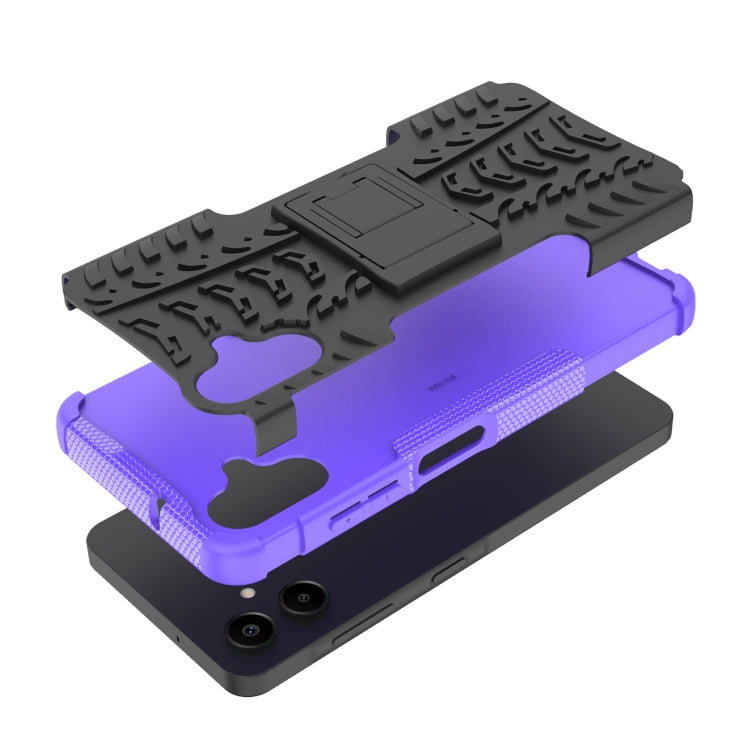 For Samsung Galaxy A06 4G Tire Texture TPU + PC Phone Case with Holder