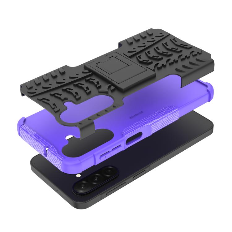 For Samsung Galaxy A26 5G Tire Texture TPU + PC Phone Case with Holder