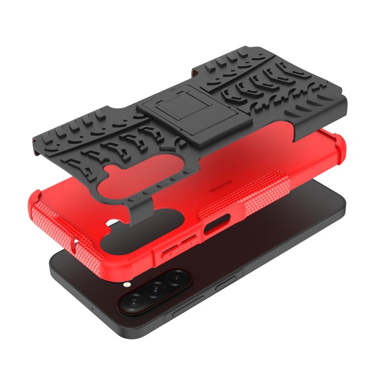 For Samsung Galaxy A26 5G Tire Texture TPU + PC Phone Case with Holder