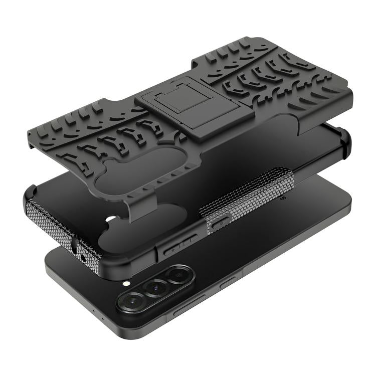 For Samsung Galaxy A36 5G Tire Texture TPU + PC Phone Case with Holder