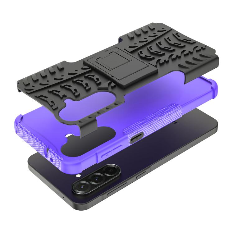 For Samsung Galaxy A36 5G Tire Texture TPU + PC Phone Case with Holder