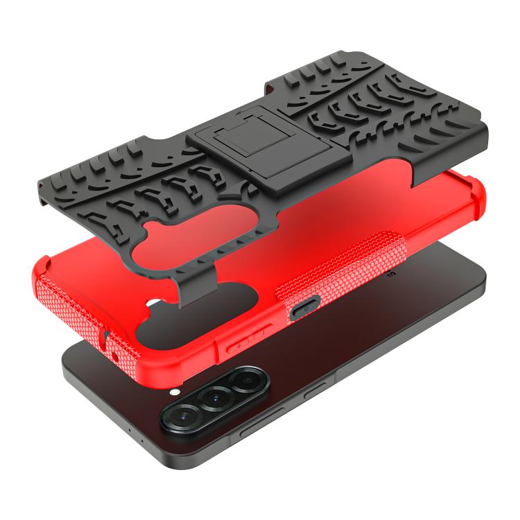 For Samsung Galaxy A36 5G Tire Texture TPU + PC Phone Case with Holder