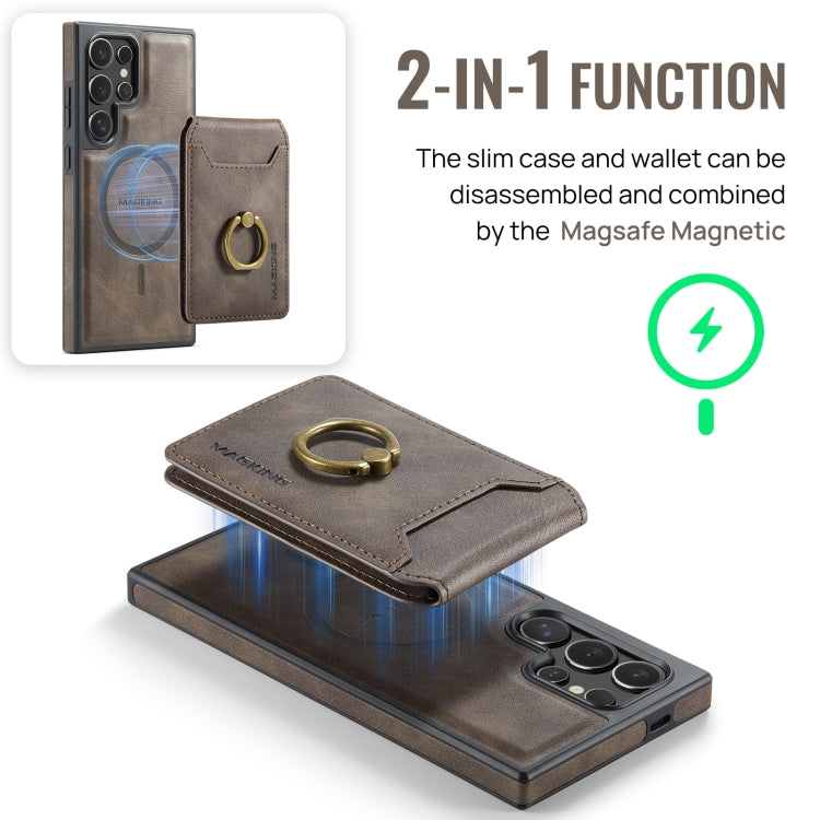 For Samsung Galaxy S24 Ultra 5G MAGKING K1 MagSafe Detachable Wallet RFID Back Cover Phone Case