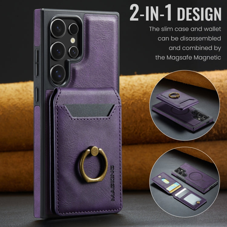 For Samsung Galaxy S24 Ultra 5G MAGKING K1 MagSafe Detachable Wallet RFID Back Cover Phone Case
