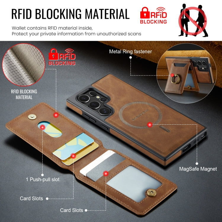 For Samsung Galaxy S24 Ultra 5G MAGKING K1 MagSafe Detachable Wallet RFID Back Cover Phone Case