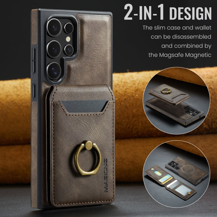 For Samsung Galaxy S23 Ultra 5G MAGKING K1 MagSafe Detachable Wallet RFID Back Cover Phone Case