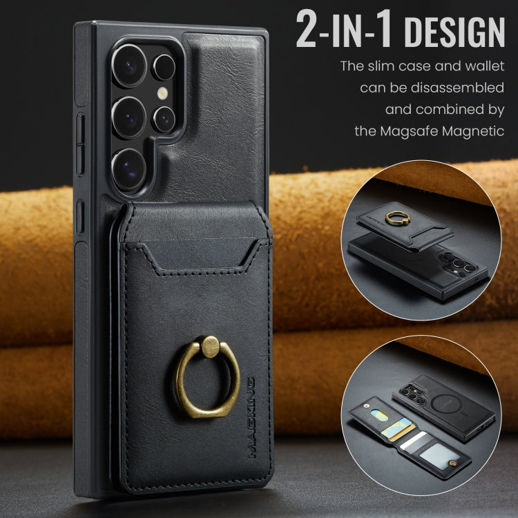 For Samsung Galaxy S23 Ultra 5G MAGKING K1 MagSafe Detachable Wallet RFID Back Cover Phone Case