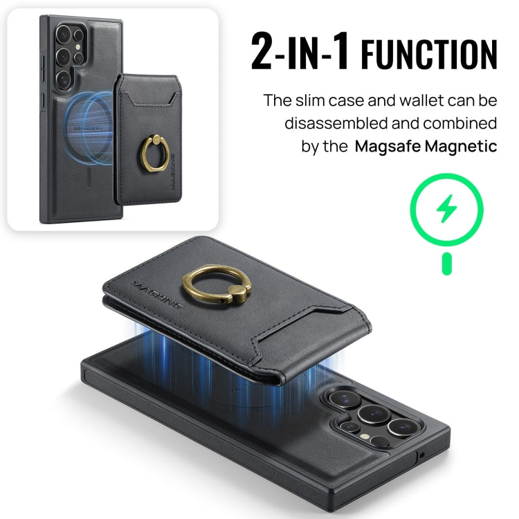 For Samsung Galaxy S23 Ultra 5G MAGKING K1 MagSafe Detachable Wallet RFID Back Cover Phone Case
