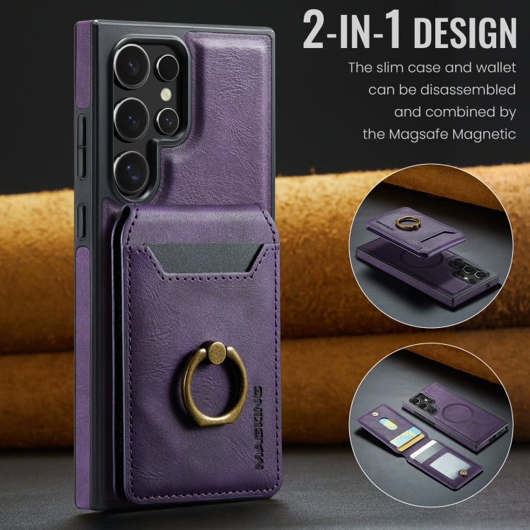 For Samsung Galaxy S23 Ultra 5G MAGKING K1 MagSafe Detachable Wallet RFID Back Cover Phone Case
