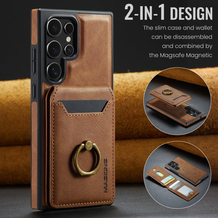For Samsung Galaxy S23 Ultra 5G MAGKING K1 MagSafe Detachable Wallet RFID Back Cover Phone Case