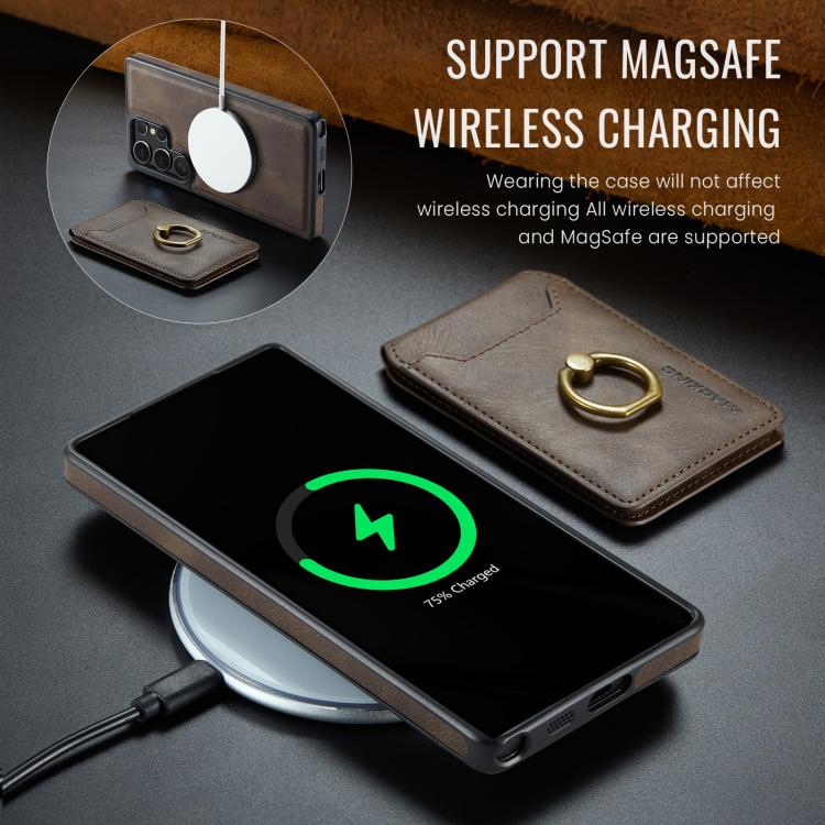 For Samsung Galaxy S25 Ultra 5G MAGKING K1 MagSafe Detachable Wallet RFID Back Cover Phone Case