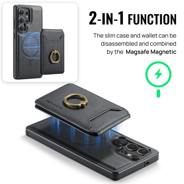 For Samsung Galaxy S25 Ultra 5G MAGKING K1 MagSafe Detachable Wallet RFID Back Cover Phone Case