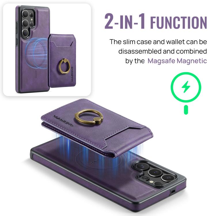 For Samsung Galaxy S25 Ultra 5G MAGKING K1 MagSafe Detachable Wallet RFID Back Cover Phone Case
