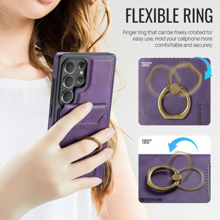 For Samsung Galaxy S25 Ultra 5G MAGKING K1 MagSafe Detachable Wallet RFID Back Cover Phone Case