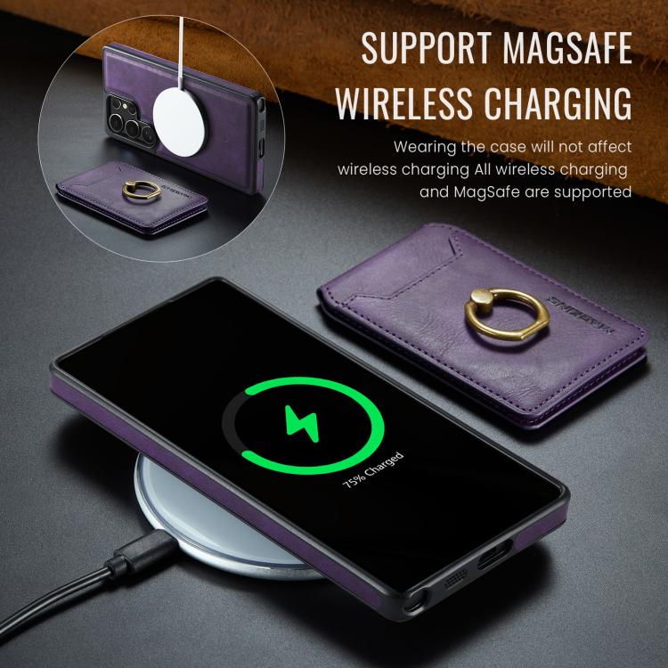For Samsung Galaxy S25 Ultra 5G MAGKING K1 MagSafe Detachable Wallet RFID Back Cover Phone Case