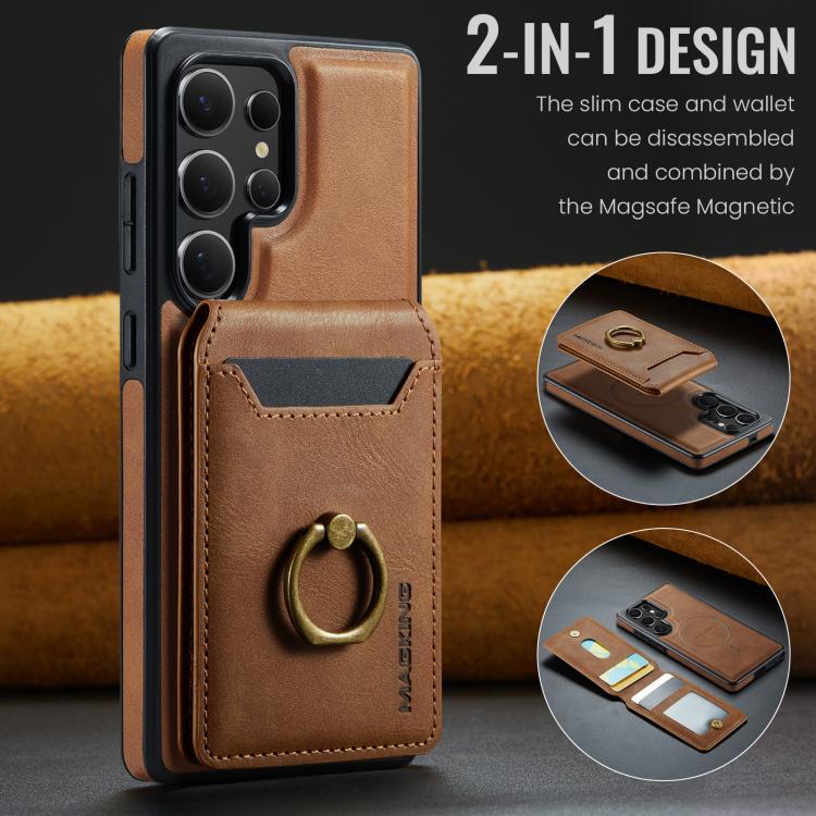 For Samsung Galaxy S25 Ultra 5G MAGKING K1 MagSafe Detachable Wallet RFID Back Cover Phone Case