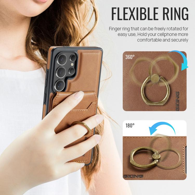 For Samsung Galaxy S25 Ultra 5G MAGKING K1 MagSafe Detachable Wallet RFID Back Cover Phone Case