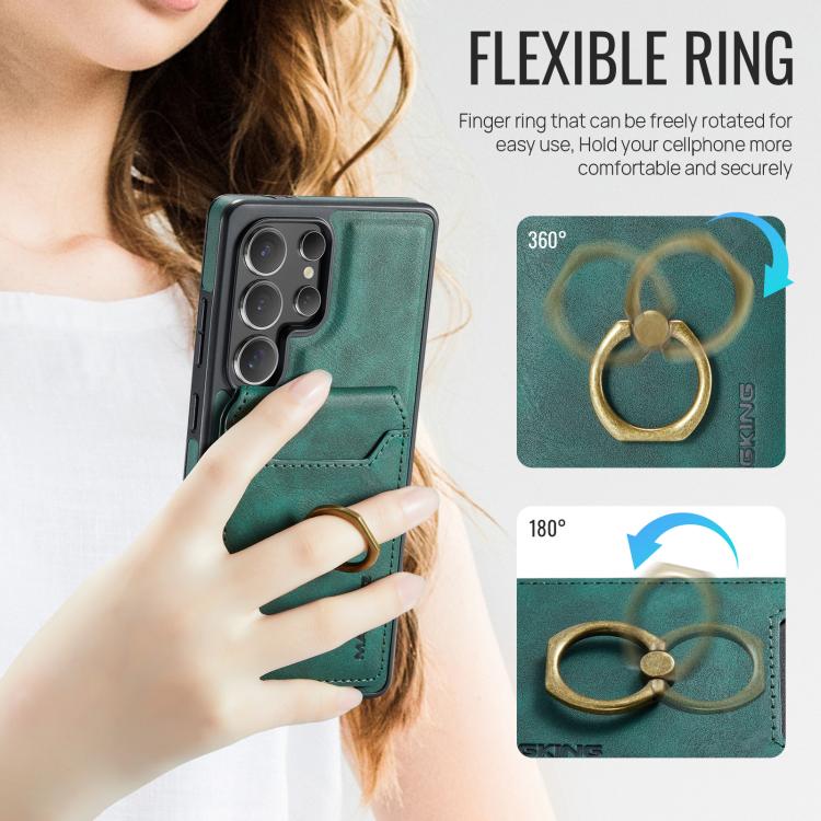 For Samsung Galaxy S25 Ultra 5G MAGKING K1 MagSafe Detachable Wallet RFID Back Cover Phone Case