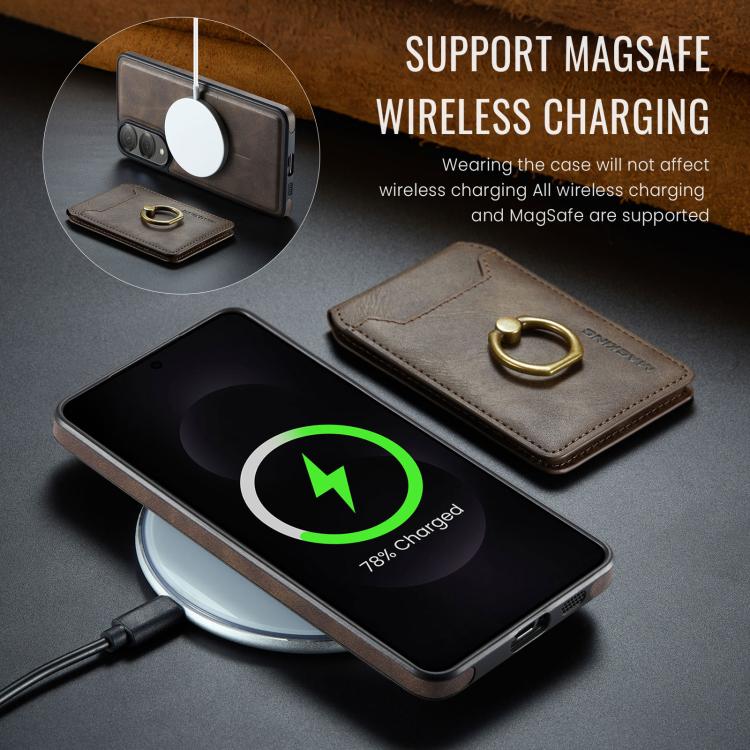 For Samsung Galaxy S25 Edge 5G MAGKING K1 MagSafe Detachable Wallet RFID Back Cover Phone Case