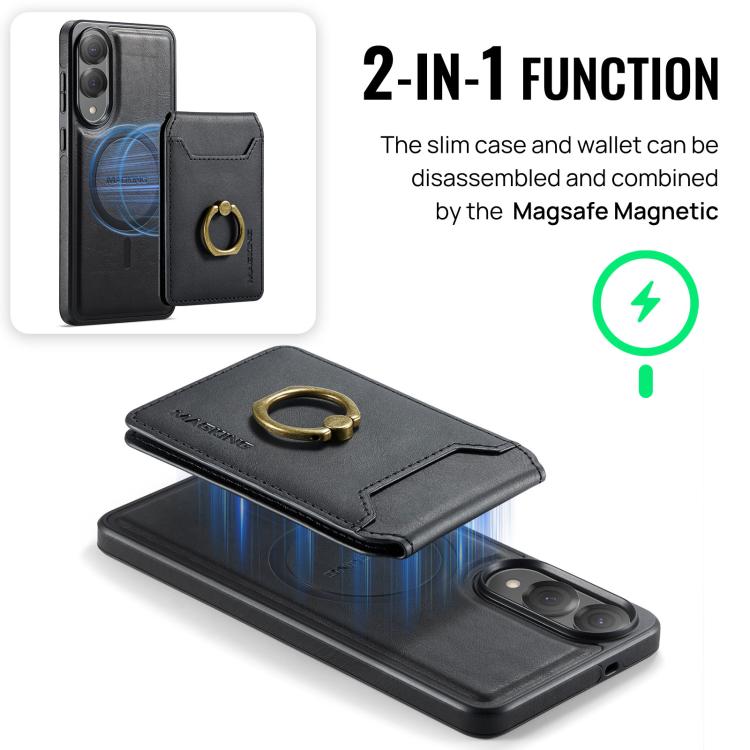 For Samsung Galaxy S25 Edge 5G MAGKING K1 MagSafe Detachable Wallet RFID Back Cover Phone Case