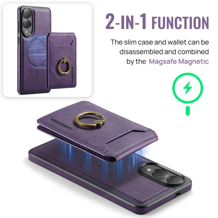 For Samsung Galaxy S25 Edge 5G MAGKING K1 MagSafe Detachable Wallet RFID Back Cover Phone Case