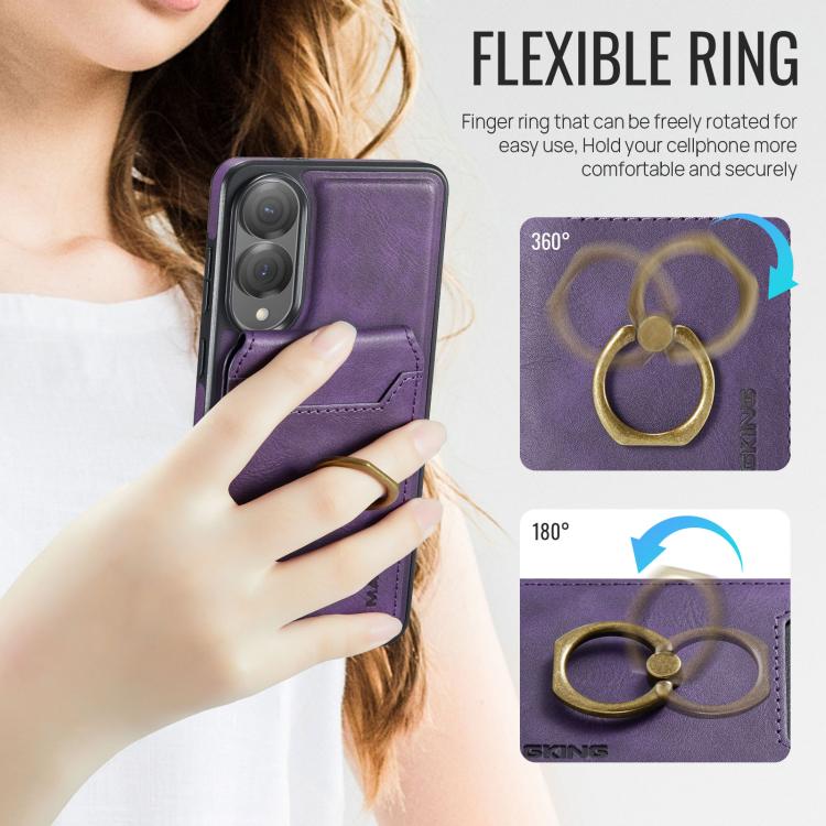 For Samsung Galaxy S25 Edge 5G MAGKING K1 MagSafe Detachable Wallet RFID Back Cover Phone Case