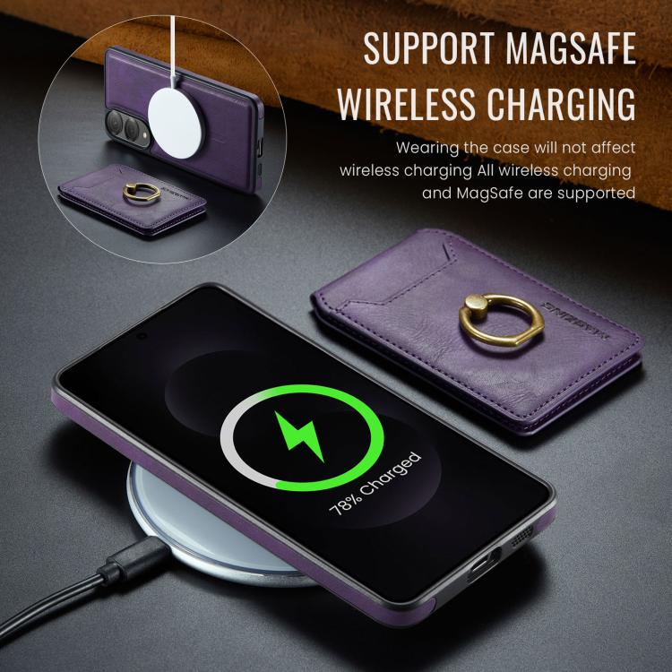 For Samsung Galaxy S25 Edge 5G MAGKING K1 MagSafe Detachable Wallet RFID Back Cover Phone Case