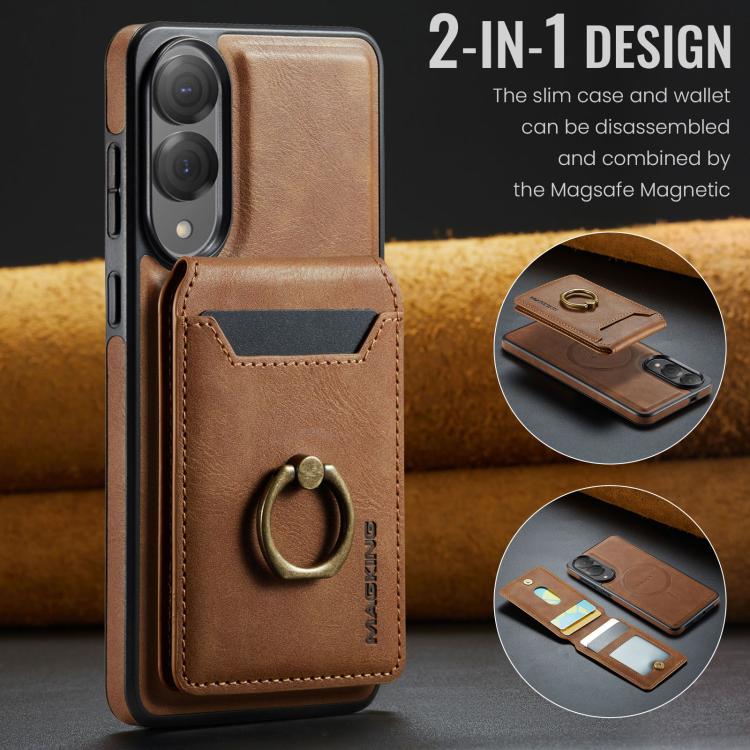 For Samsung Galaxy S25 Edge 5G MAGKING K1 MagSafe Detachable Wallet RFID Back Cover Phone Case