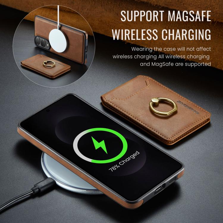 For Samsung Galaxy S25 Edge 5G MAGKING K1 MagSafe Detachable Wallet RFID Back Cover Phone Case