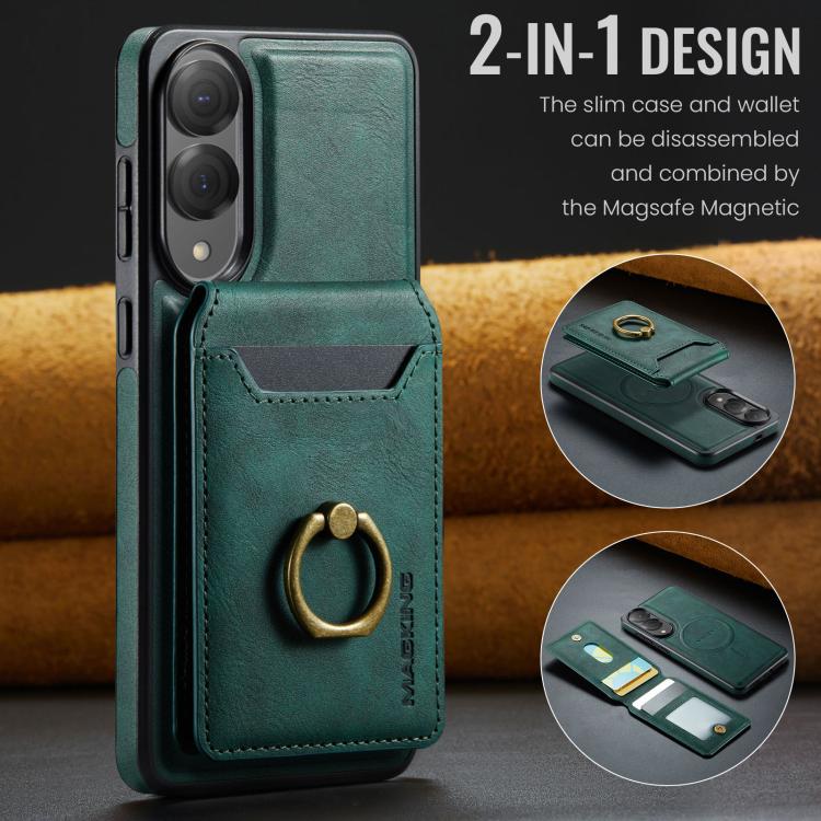 For Samsung Galaxy S25 Edge 5G MAGKING K1 MagSafe Detachable Wallet RFID Back Cover Phone Case