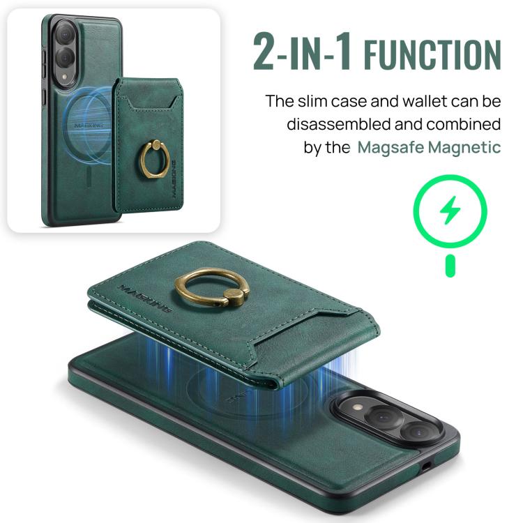 For Samsung Galaxy S25 Edge 5G MAGKING K1 MagSafe Detachable Wallet RFID Back Cover Phone Case