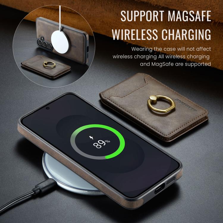 For Samsung Galaxy S25 FE 5G MAGKING K1 MagSafe Detachable Wallet RFID Back Cover Phone Case