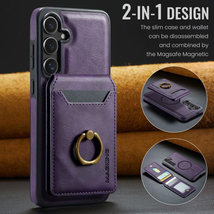 For Samsung Galaxy S25 FE 5G MAGKING K1 MagSafe Detachable Wallet RFID Back Cover Phone Case