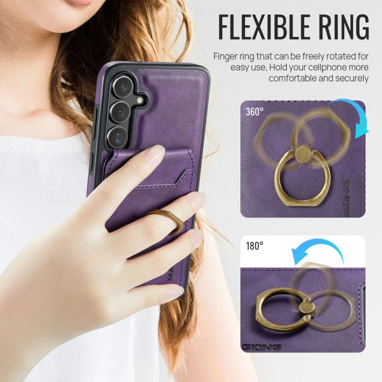 For Samsung Galaxy S25 FE 5G MAGKING K1 MagSafe Detachable Wallet RFID Back Cover Phone Case
